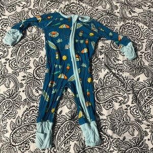 Little Sleepies Teal One Piece with Beach Prints